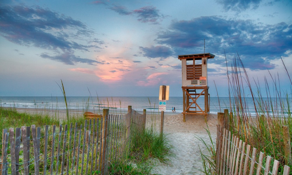 Beach access number 40 on Wrightsville Beach, North Carolina leading to tower number 13.